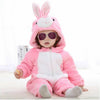Babies Cartoon Animal Shape Flannel Jumpsuit Romper, Size:100CM(Pink Rabbit)