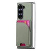 For Samsung Galaxy Z Fold6 Twill Fabric Leather Skin Card Bag Magnetic Back Phone Case(Green)