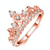 Princess Queen Crown-shaped Rose Gold Plated Zircon Ring, US Size: 7, Diameter: 17.3mm, Perimeter: 54.4mm(Rose Gold)