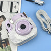 For FUJIFILM instax mini 11 / 9 / 8 Marble Full Body Leather Case Camera Bag with Strap