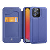 For iPhone 13 Pro DUX DUCIS New Skin X Series PU + TPU Horizontal Flip Leather Case with Holder & Card Slots (Blue)
