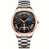 FNGEEN 5606 Men Luminous Casual Quartz Watch(Between Rose Gold Rose Shell Black Surface)