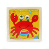 3 PCS Kids Wooden Cartoon Puzzle Jigsaw Toy Early Educational Toys(Crab)