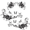 2 PCS/Set D-72 Butterfly Love Flower Pattern Car Modified Decorative Sticker(Black)