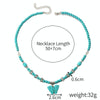 Bohemian Turquoise Natural Stone Sweater Vintage Pendant, Model: N2203-14 Butterfly Model
