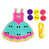 3 PCS Children Puzzle Button Threaded Desk Game Toy(Skirt)