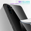 For Huawei P30 Pro Texture Gradient Glass Protective Case(Black)