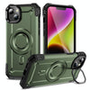 For iPhone 14 Lens Holder MagSafe Phone Case(Army Green)