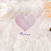 100 PCS A368 Heart Shape Thanks Greeting Card(Purple Pink)