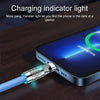 Mech Series 6A 120W USB to 8 Pin 180-degree Metal Plug Fast Charging Cable, Length: 1.8m(Black)
