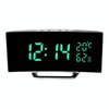 7816 Curved Screen LED Temperature / Humidity Display Multifunctional Clock(Green)
