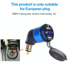 German EU Plug Special Motorcycle Elbow Charger Dual USB Voltmeter 4.2A Charger, Shell Color:Blue(Red Light)