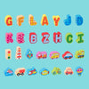 100 PCS / Set Letter+Traffic Children Stringing Threading Toys Early Education Cognitive Wooden Beads