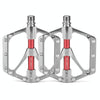 PROMEND PD-M82-TI 1 Pair Mountain Bicycle Titanium Alloy Shaft 3-Bearings Wide Pedals (Silver)