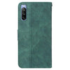 For Sony Xperia 10 III Geometric Embossed Leather Phone Case(Green)