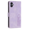 For Samsung Galaxy A06 4G Tulips Embossed Leather Phone Case with Lanyard(Purple)