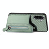 For Samsung Galaxy S25 5G Carbon Fiber Horizontal Flip Zipper Wallet Phone Case(Green)