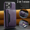 For iPhone 12 Pro Max DG.MING MAGKING-K2 Series MagSafe RFID Card Bag Detachable Phone Case(Purple)
