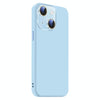 For iPhone 14 Plus Nano Lens Cover Liquid Silicone Phone Case(Light Blue)