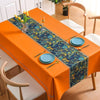 PVC Waterproof Oil-proof Embroidery Yarn Tablecloth, Size: 140x180cm(FolkTable Flag Black Orange)
