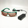 Fluorescence Dance Show Luminescent Glasses LED Two Colors Shutter EL Flashing Glasses(Blue)