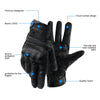 WUPP CS-1049A Outdoor Motorcycle Cycling Breathable Leather Full Finger Gloves with Holes, Size:L(Black)
