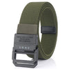 Men Lightweight Metal Free Casual Elastic Belt, Length: 120cm(Plain Weave Army Green)