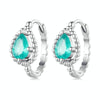 BSE783 Sterling Silver S925 Blue Green Zircon Round Plated Gold Plated Earrings