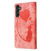 For Samsung Galaxy A26 5G Pen Heart Cat Embossed Leather Phone Case(Orange)