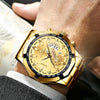 FNGEEN S001 Men Waterproof Watch Calendar Watch(Black Steel Blue Surface)