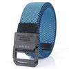 Men Lightweight Metal Free Casual Elastic Belt, Length: 120cm(Twill Blue)