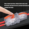 10 PCS Multi-Function Branch Wire Butt Copper Wire Quick Connection Terminal, Model: F14 Orange Handle One in Four Out