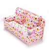 Mini Furniture Flower Sofa 20cm Couch +2 Cushions for Doll House Accessories(Cloth sofa)