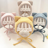 MZ9853 Baby Cartoon Animal Ears Shape Skullcap Cotton Keep Warm and Windproof Hat, Size: Suitable for 0-12 Months, Style:Double Ears(Yellow)