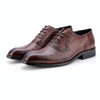 Male Autumn Top-grain Leather Pointed Business Dress Shoes, Size:38(Dark Brown)