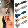 5 PCS Vacuum Plating Personality Titanium Steel Screw Stud Earrings(Silver)