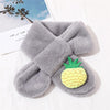 Pineapple+Grey Children Winter Plush Warm Scarf, Size:75 x 10cm