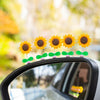 5pcs /Set Cute Sunflower Car Ornament Car Center Console Shaking Flowers Decoration, Style: A Model Transparent Leaves
