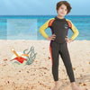 DIVE&SAIL WS-18816 Children Diving Suit One-piece Long-sleeved Swimsuit Sunscreen Hot Spring Surfing Suit, Size:XXL(Orange Red Green Sleeves)