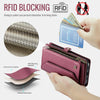 For Samsung Galaxy S25+ 5G CaseMe C36 Card Slots Zipper Wallet RFID Anti-theft Leather Phone Case(Red)