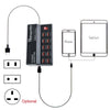 W-838 60W 10 Ports USB Fast Charging Dock Desktop Smart Charger AC100-240V, UK Plug