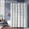 Shower Curtain Waterproof Bathroom Geometric Light Grey Bath Curtains, Size:80x200cm
