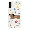 For iPhone X / XS Skin Feeling Jelly TPU Hybrid PC Phone Case(Brown Puppy White)