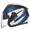GXT Electric Vehicle Four Seasons Sun Protection & Windshield Double Lens Helmet, Size: XL(Matt Black Blue)