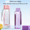500ml Simple Square Mug Portable Leak-Proof Plastic Cup Sports Camping Bottle(Pink)