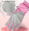 Cartoon Cat Pattern Girls Cute Cotton Gloves Children Ski Windproof and Warm Gloves Non-Slip and Waterproof Riding Gloves, Size: M(Pink)