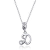 S925 Sterling Silver 26 English Letter Pendant DIY Bracelet Necklace Accessories, Style:D
