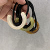 2 PCS Semicircular Elegant Ponytail Resin Hair Ring Rubber Band(Green)