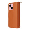 For iPhone 15 Plus / 14 Plus Nine-card Slots Zipper Wallet Bag Leather Phone Case(Brown)