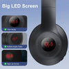 X5 Portable Digital Display Folding Headset FM Radio Headphones, Color: Charging Black